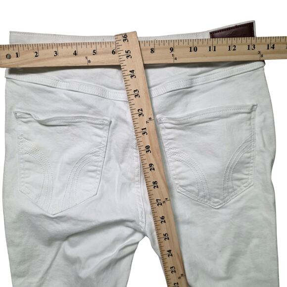 Hollister High Rise Super Skinny Jeans Women’s 28x28 White Distressed Stretch - Picture 6 of 8
